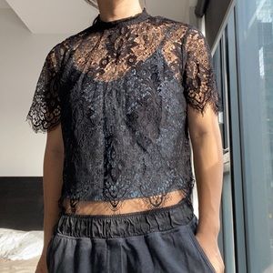 Lace patterned top